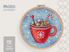 Coffee cup Cross stitch pattern Christmas Cross Stitch pdf Modern cross stitch pattern Cozy cross stitch Small Counted cross stitch - Wizardi