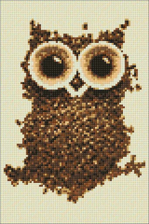 Coffee Owl WD242 7.9 x 11.8 inches Wizardi Diamond Painting Kit - Wizardi