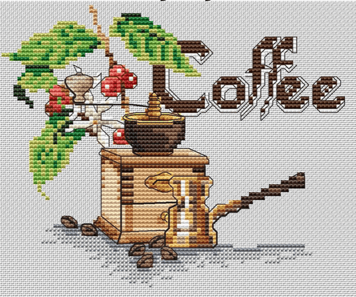 Coffee - PDF Free Cross Stitch Pattern - Wizardi