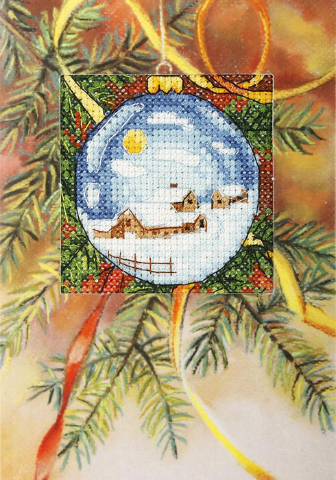 Complete counted cross stitch kit - greetings card "Christmas Bauble" 6242 - Wizardi