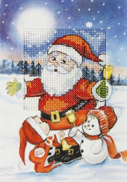 Complete counted cross stitch kit - greetings card "Santa Claus" 6245 - Wizardi