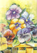 Complete cross stitch kit - greetings card "Pansies" 6213 - Wizardi