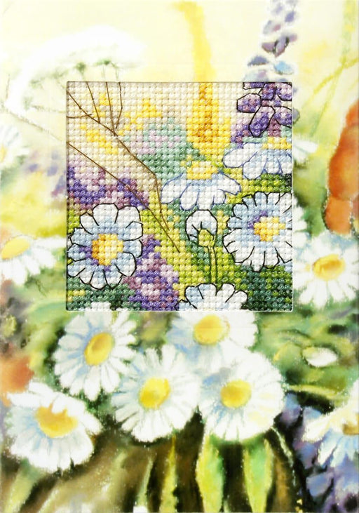 complete cross stitch kit - greetings card "Wild flowers" 6211 - Wizardi