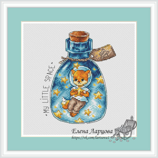 Cosmic Bottle - My Little Space. Fox - PDF Cross Stitch Pattern - Wizardi