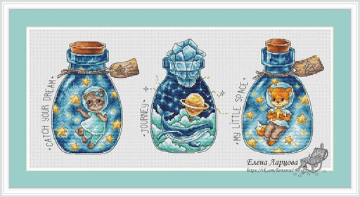 Cosmic Bottles - PDF Cross Stitch Pattern - Wizardi