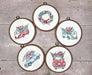 Counted Cross Stitch Kit Christmas Retro Cars / Kit of 5 Leti965 - Wizardi