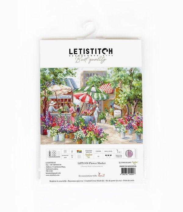 Counted Cross Stitch Kit Flower Market Leti978 - Wizardi