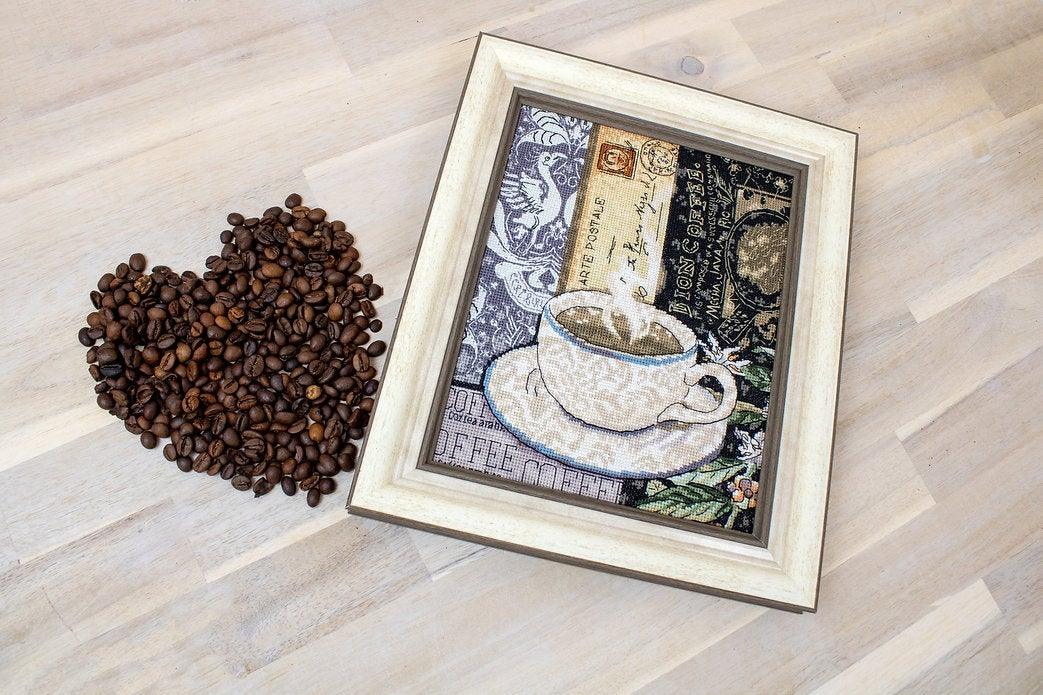 Counted Cross Stitch Kit Lion Coffee C Leti994 - Wizardi