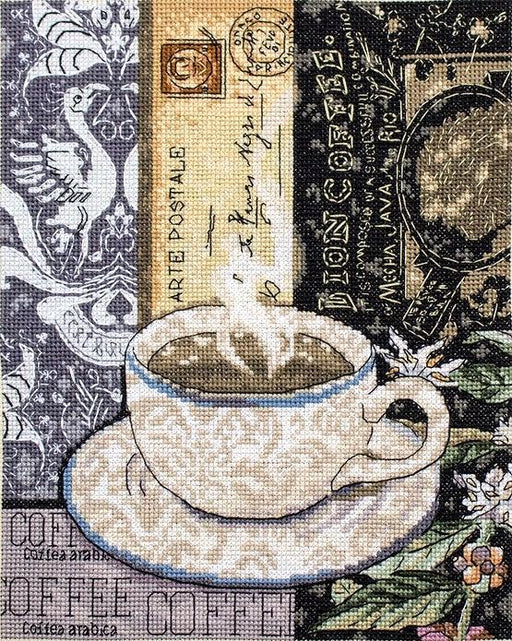 Counted Cross Stitch Kit Lion Coffee C Leti994 - Wizardi