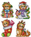 Counted cross stitch kit with plastic canvas "Cats" set of 4 designs 7627 - Wizardi