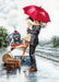 Couple on train station B2369L Counted Cross-Stitch Kit - Wizardi