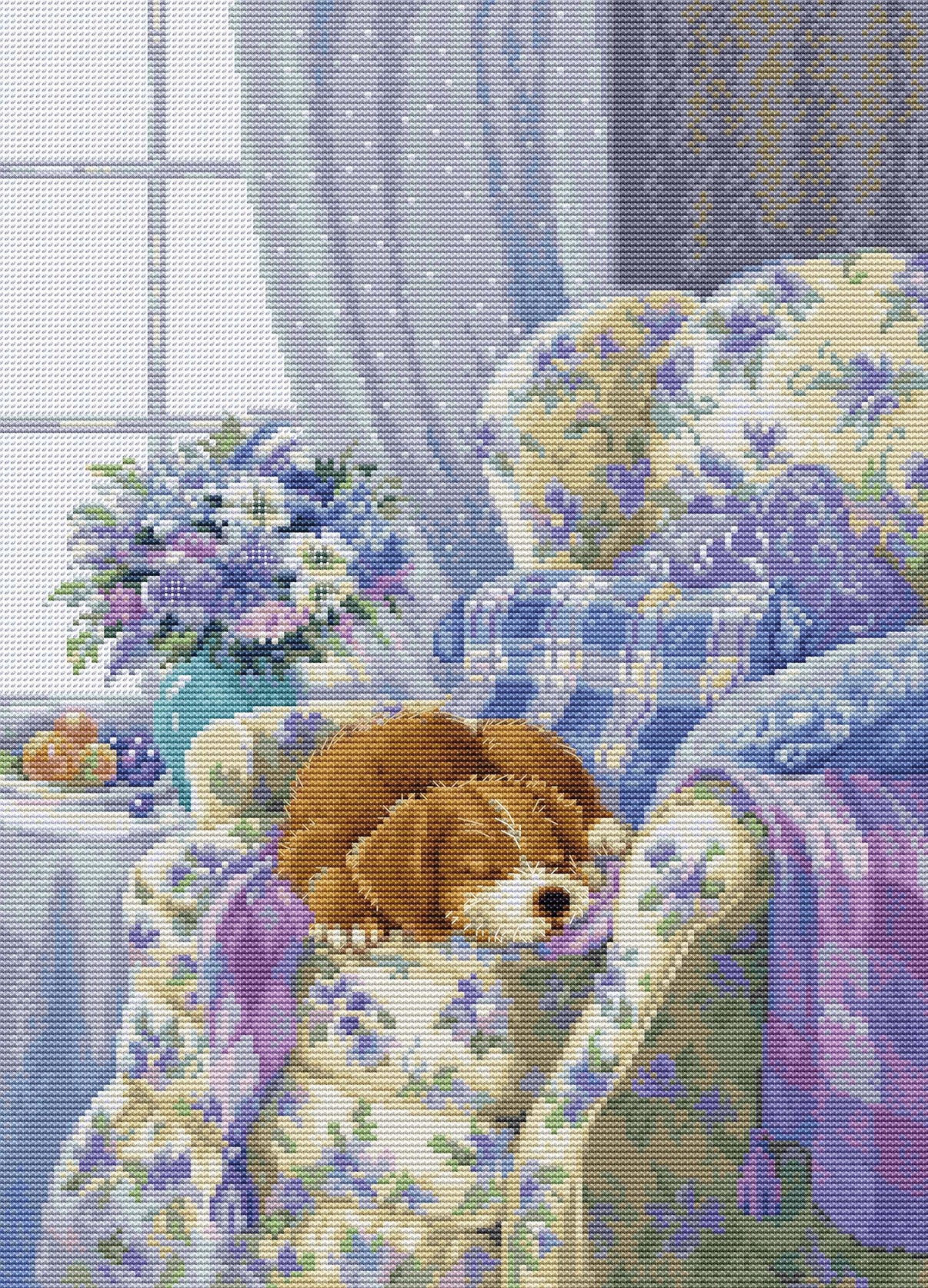 Cozy Armchair BU5016L Counted Cross-Stitch Kit - Wizardi