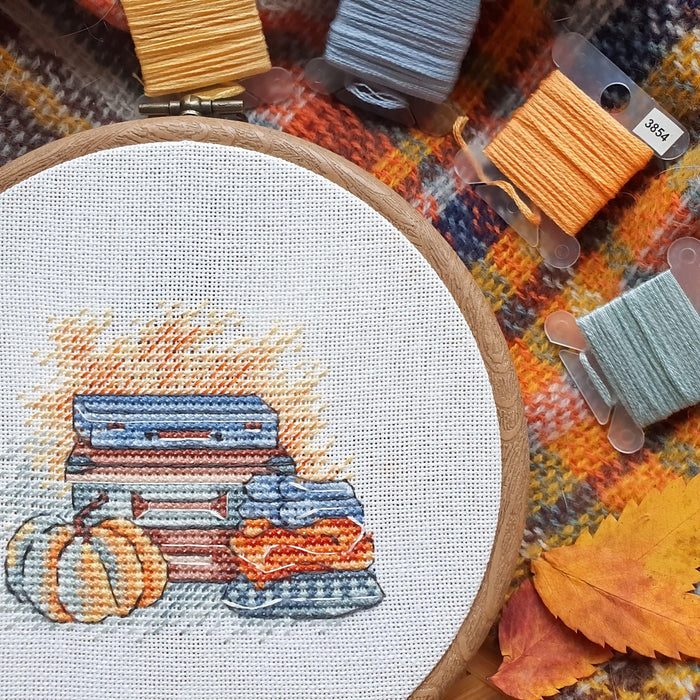 Cozy fall Cross stitch pattern Pumpkin Cross Stitch pdf Autumn cross stitch pattern Modern Counted cross stitch Thanksgiving cross stitch - Wizardi