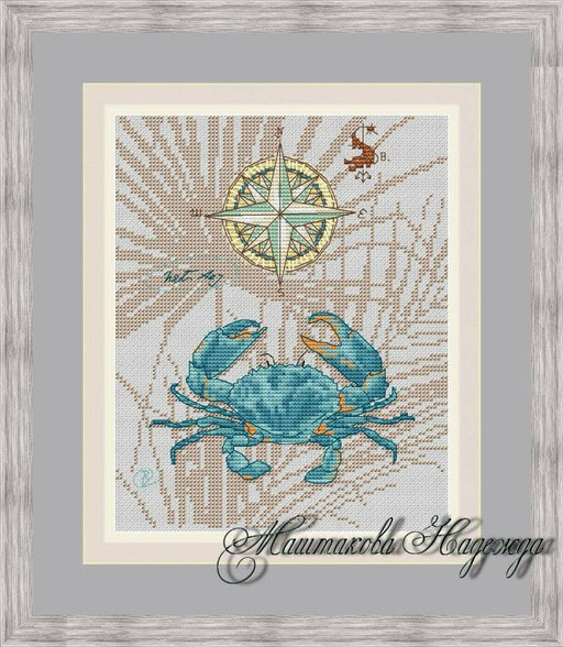 Crab. Marine Design - PDF Free Cross Stitch Pattern - Wizardi