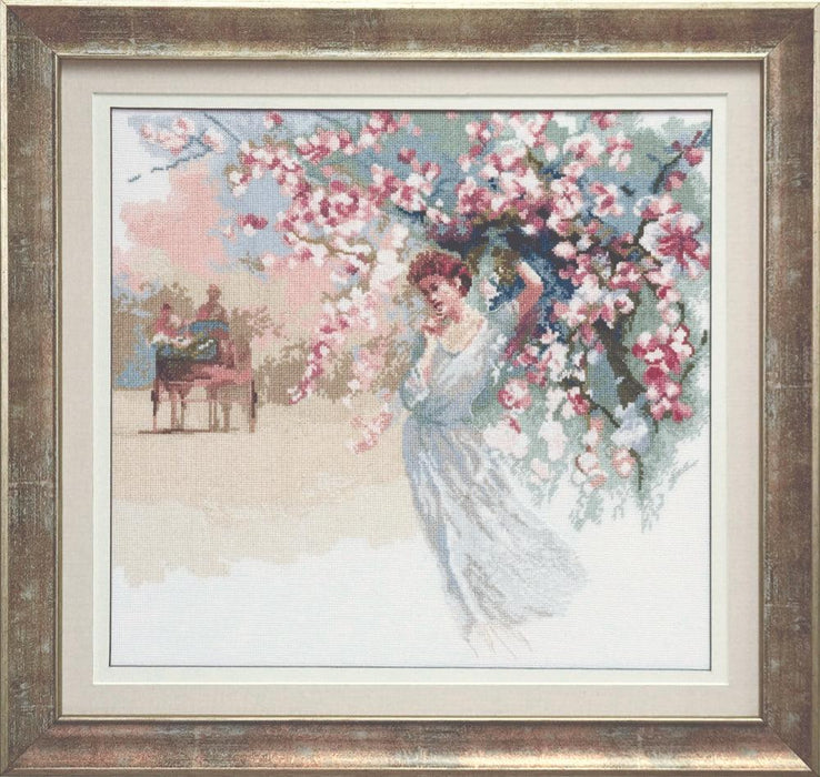 Cross-stitch kit A-167C "A girl in a white" - Wizardi