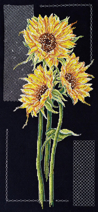 Cross-stitch kit Bright sunflowers AH-159 - Wizardi