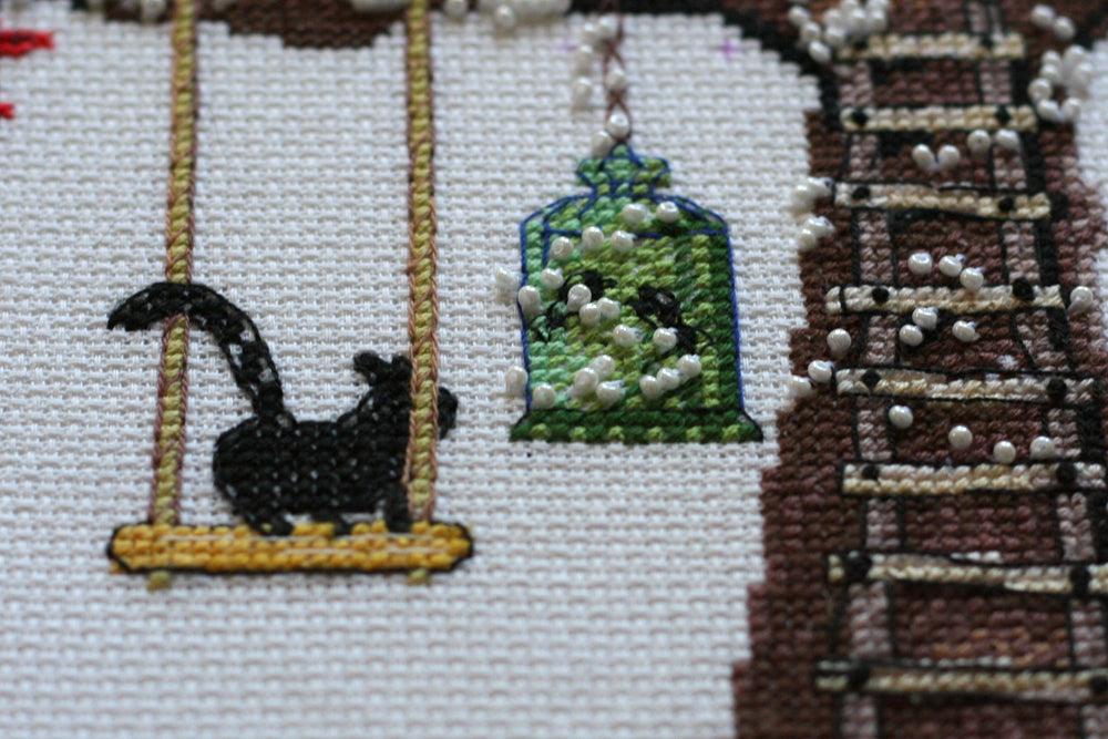 Cross-stitch kit Cat house AH-061 - Wizardi