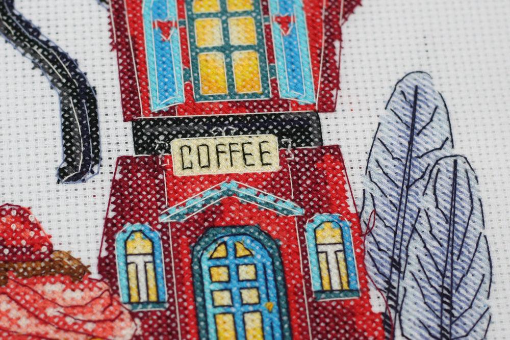 Cross-stitch kit Coffee house AH-149 - Wizardi