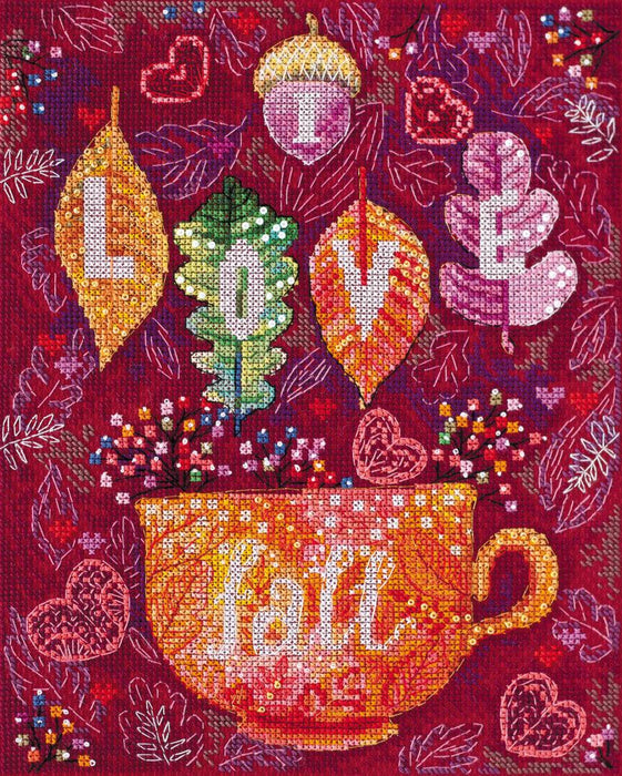 Cross-stitch kit Colorful autumn AH-128 - Wizardi