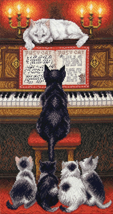 Cross-stitch kit M-353C "Music lesson" - Wizardi