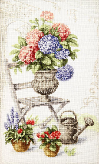 Cross-stitch kit M-360C " Summer still life with hydrangea " - Wizardi