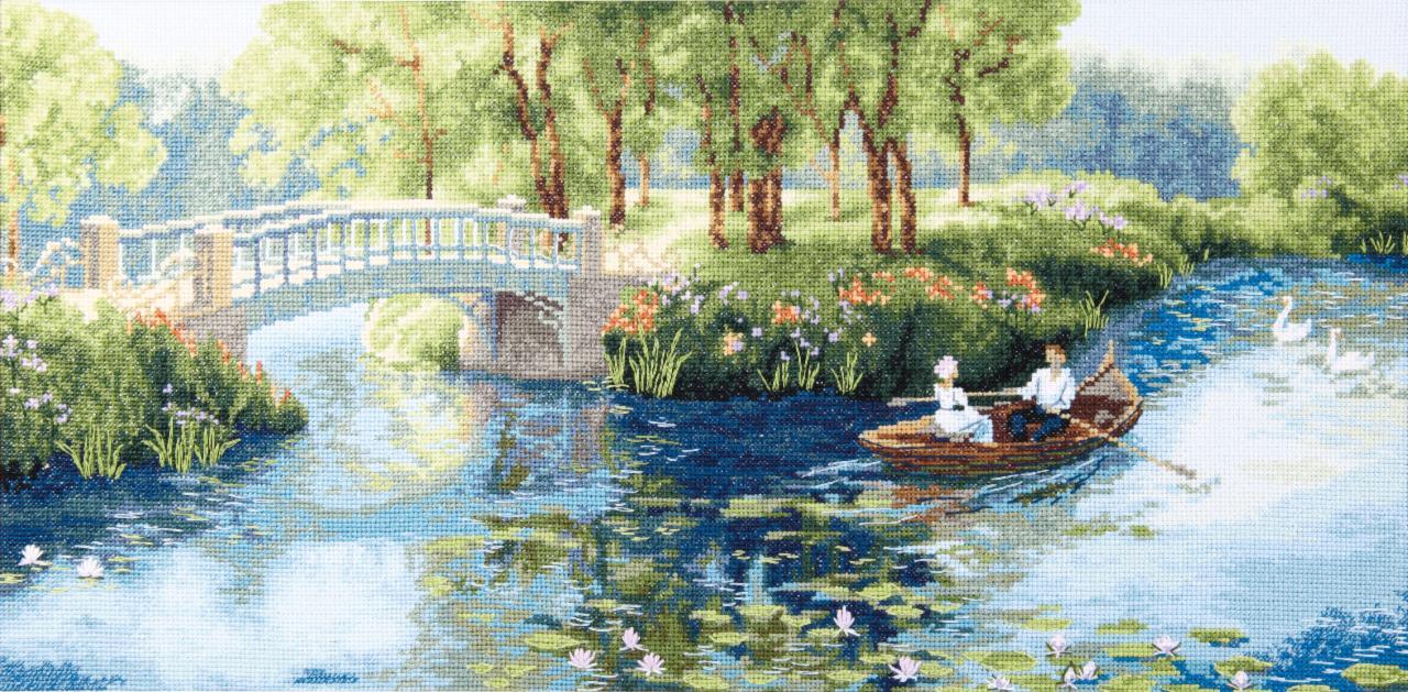 Cross-stitch kit M-397C "Rest in a summer park" - Wizardi