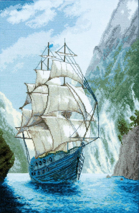 Cross-stitch kit M-441C Counted cross stitch kit "To the home harbor" - Wizardi