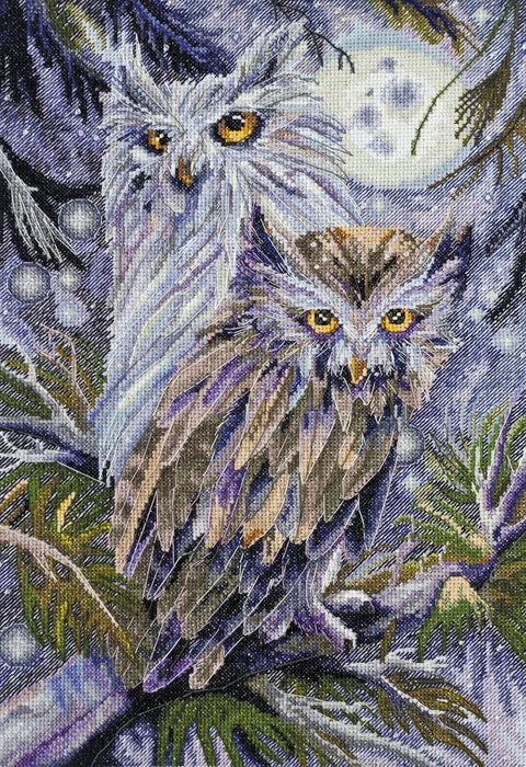 Cross-stitch kit Owls AH-032 - Wizardi