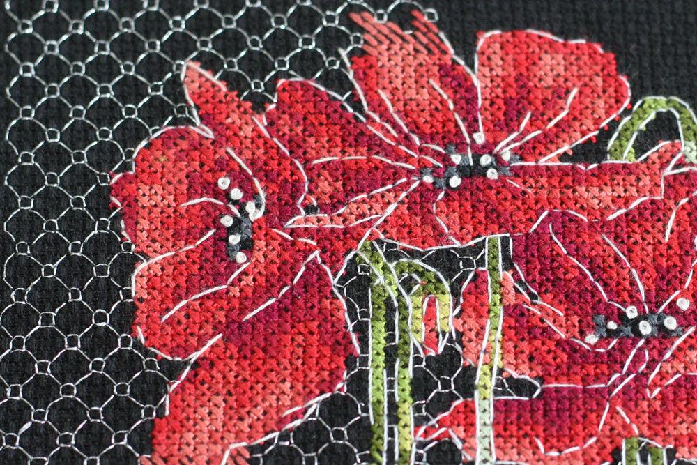 Cross-stitch kit Poppies AH-138 - Wizardi