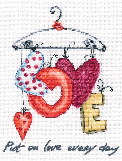 Cross-stitch Kit with printed background "Put on love every day" M70034 - Wizardi