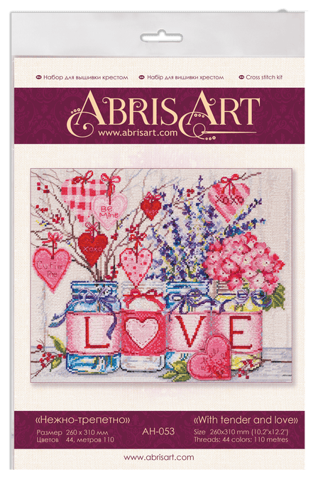 Cross-stitch kit With tender and love AH-053 - Wizardi