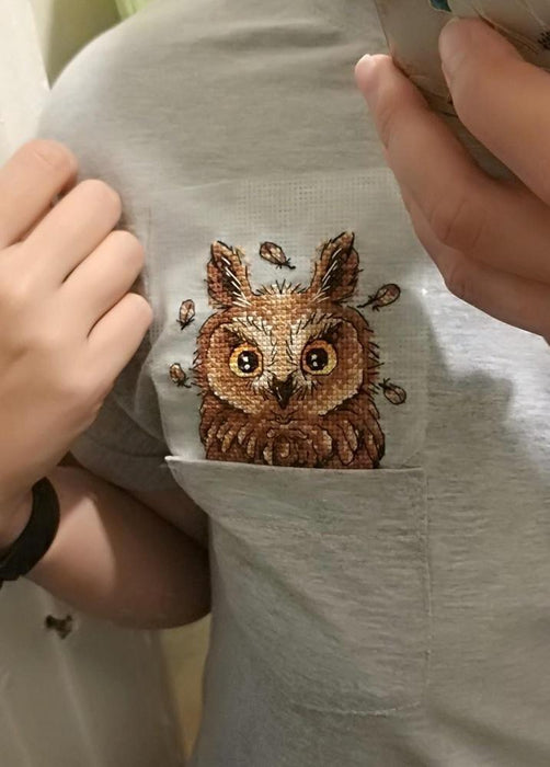 Cross Stitch on Clothes Curious Owl B-245 / SV-245 - Wizardi