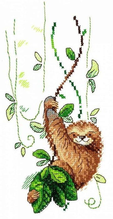 Cross Stitch on Clothes Perky Sloth B-538 / SV-538 - Wizardi