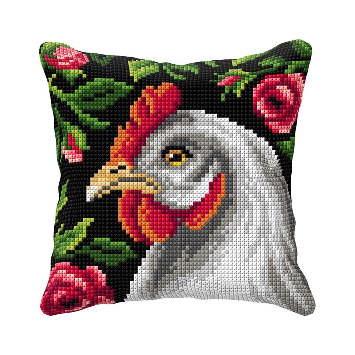 Cushion cross stitch kit "Hen" 99017 - Wizardi