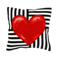 Cushion cross stitch kit "Red heart" 9314 - Wizardi