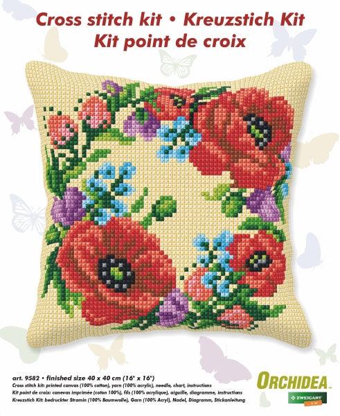 Cushion cross stitch kit "Wild flowers" 9582 - Wizardi