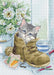 Cute Kitten B2391L Counted Cross-Stitch Kit - Wizardi