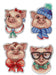 Cute Piggies P-279 / SR-279 Plastic Canvas Counted Cross Stitch Kit - Wizardi