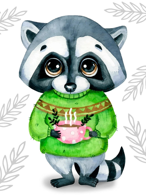 Cute Racoon CS2701 5.9 x 7.9 inches Crafting Spark Diamond Painting Kit - Wizardi