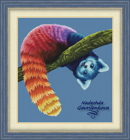 Cutie. Red panda - PDF Counted Cross Stitch Pattern - Wizardi