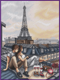 Date in Paris - PDF Cross Stitch Pattern - Wizardi