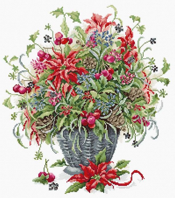 December Bouquet B7002L Counted Cross-Stitch Kit - Wizardi