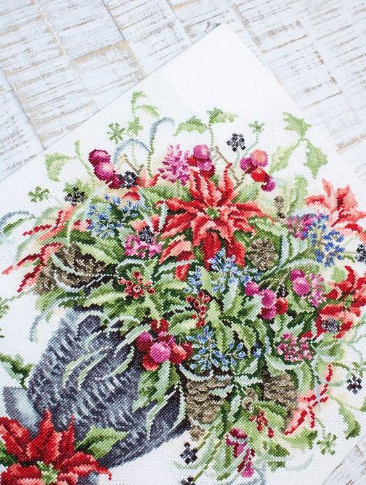 December Bouquet B7002L Counted Cross-Stitch Kit - Wizardi