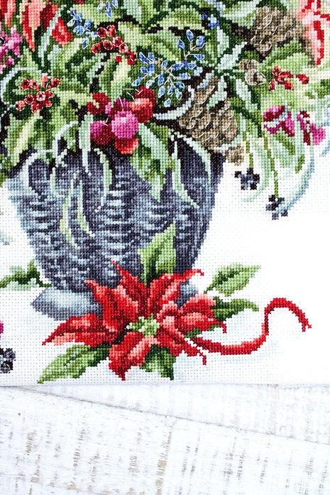 December Bouquet B7002L Counted Cross-Stitch Kit - Wizardi