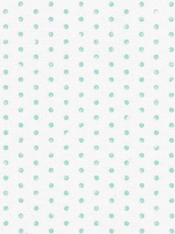 Designer Printed AIDA Canvas 18ct Green Polka Dots on White - Wizardi