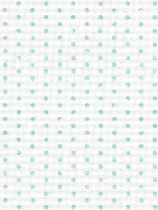 Designer Printed AIDA Canvas 18ct Green Polka Dots on White - Wizardi