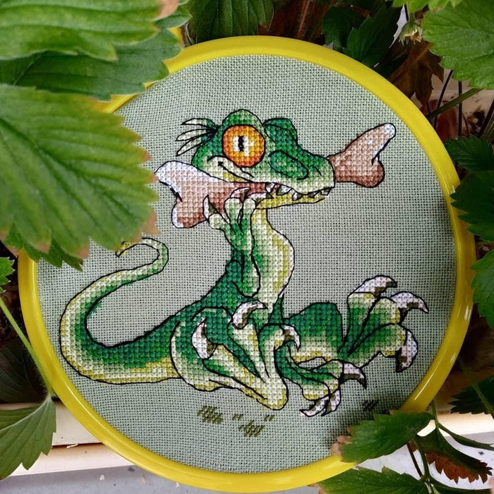 Dinosaurs. Velociraptor - PDF Cross Stitch Pattern - Wizardi