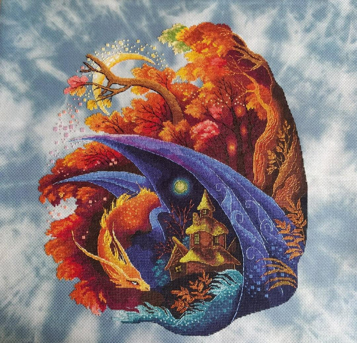 Dragon-Guardian. Autumn - PDF Counted Cross Stitch Pattern - Wizardi