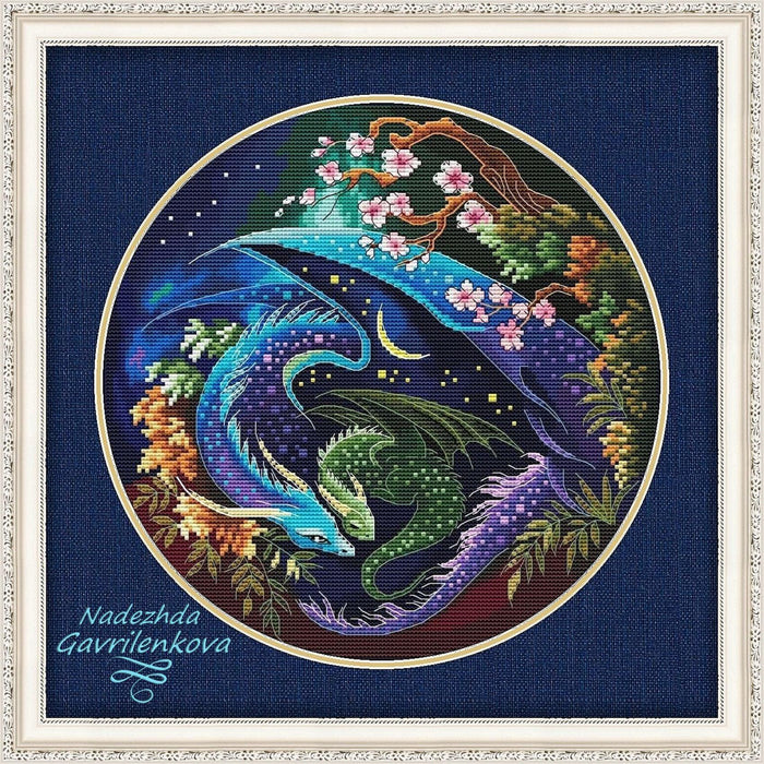 Dragon. Guardian of spring - PDF Counted Cross Stitch Pattern - Wizardi