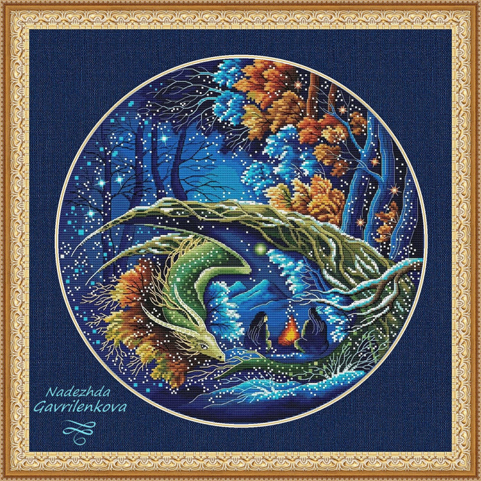 Dragon. Guardian of wayfarers - PDF Counted Cross Stitch Pattern - Wizardi